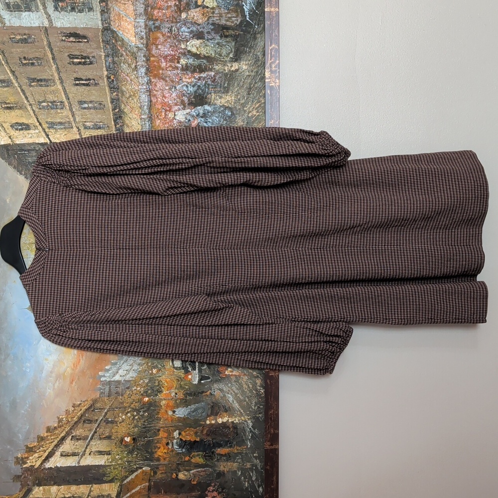 SAMSOE Brown Long Sleeve Puff Shoulder Dress - Picture 7 of 15